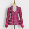 Women's Spring 2025 Korean Square Collar Diamond Backless Suit Jacket