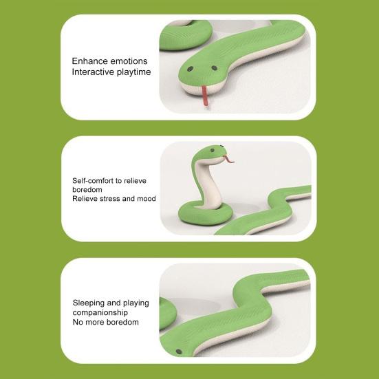 Corduroy Snake Dog Toy Soft Chew Toy Puppy Teething Toy Stuffed Green Snake