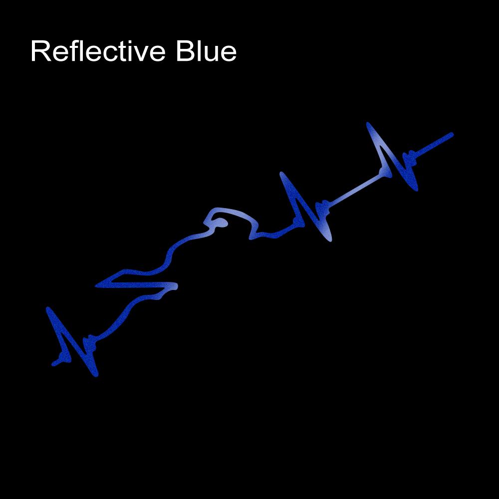 Reflective Car Sticker Heart Electrocardiogram Vinyl Decal Personalized Auto Body Window Styling Decoration Sticker Accessories