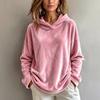 Women's Velvet Hooded Sweatshirt Long Sleeve Color Loose Fit Casual Top for Fall Winter