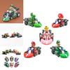 Super Mario Bros Kart Pull Back Car Action Figure Set 6 Pcs Colorful Collectibles