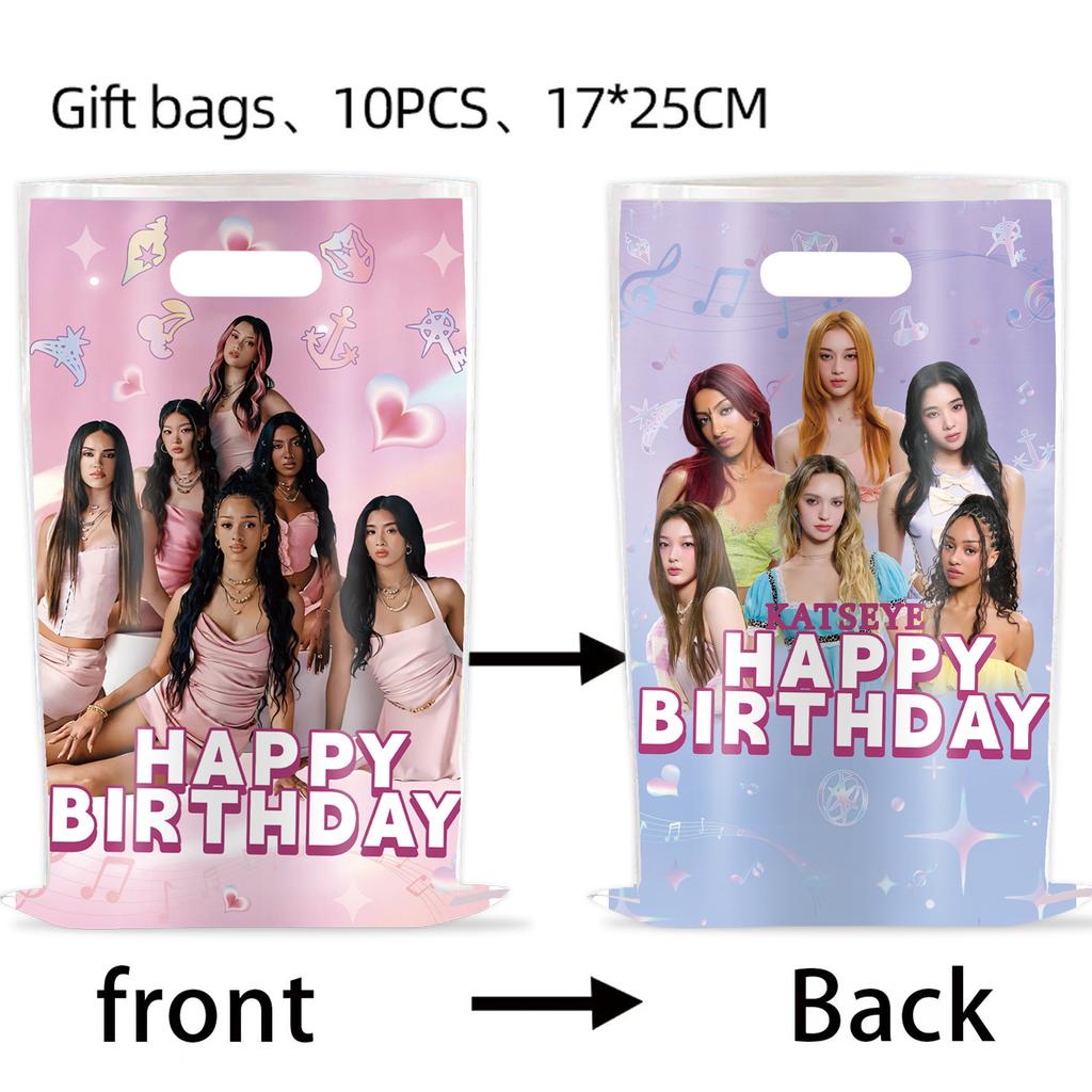 K&Katseye Birthday Party Supplies For Kpop Decor Girl Fans Plate Cup Napkin Topper Balloon Party Decoration Baby Shower Gift