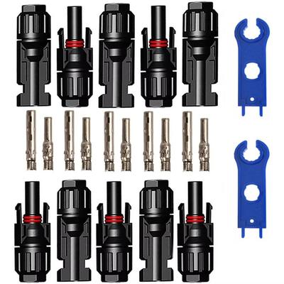 5 Pairs with 2pcs Spanner Solar Panel Connector Waterproof Solar PV Connector Solar Connectors