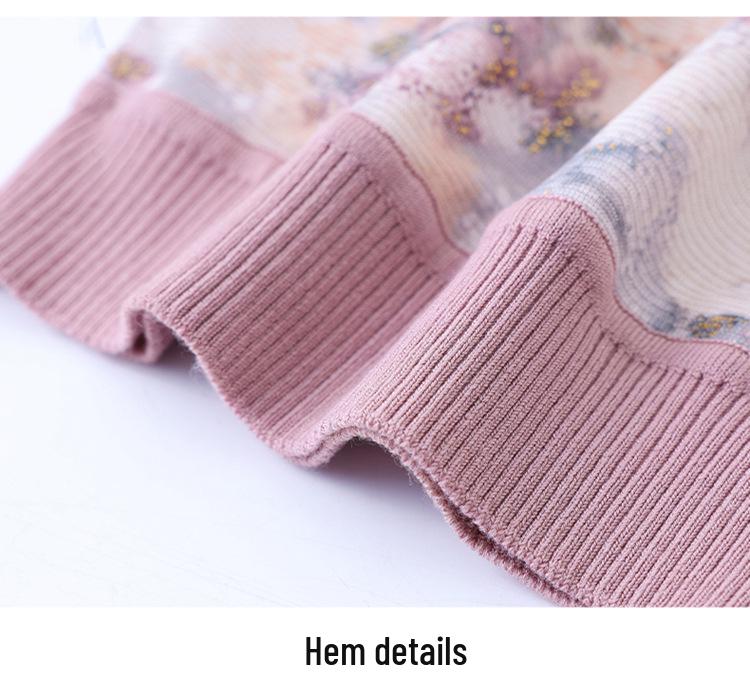 2026 Spring/Summer Tencel Floral Lapel 3/4-Sleeve Ice Silk Top for Mothers