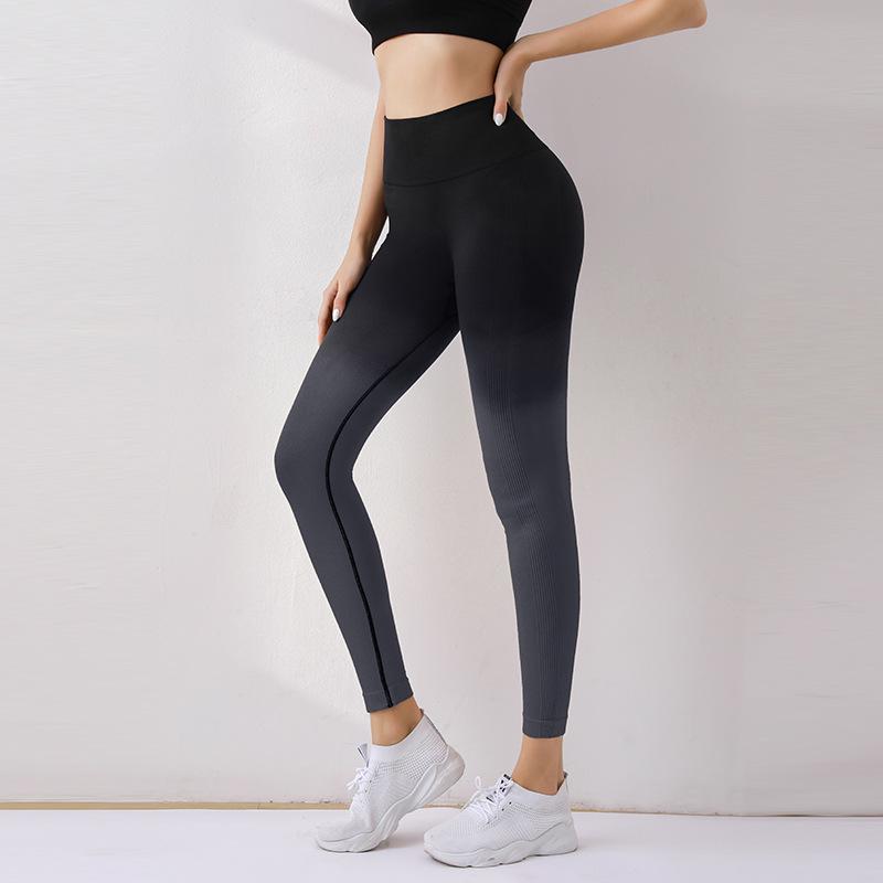 Summer Gradient High-Waist Yoga Leggings: Butt-Lifting, Tight-Fit Sports Training Pants