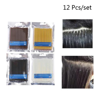12 buc. Extensie de păr din topire cu adeziv cu cheratina Bețișoare de adeziv Fusion Glue Styling
