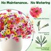 2/4Pcs 35cm Artificial Flowers for Outdoors UV Resistant Fake Flower Greenery Shrub Plant Home Garden Porch Patio Wedding Decor