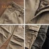 Men Cargo Pants Loose Solid Color Vintage Style High Street Style Wide Leg Straight Leg Multi Pockets Streetwear Outdoor Travel Trousers