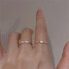 2PCS/1set Aesthetic Elegant Dainty Crystal Heart Rings Women Girls Gold Color Stackable Delicated Love Finger Ring Set Jewelry