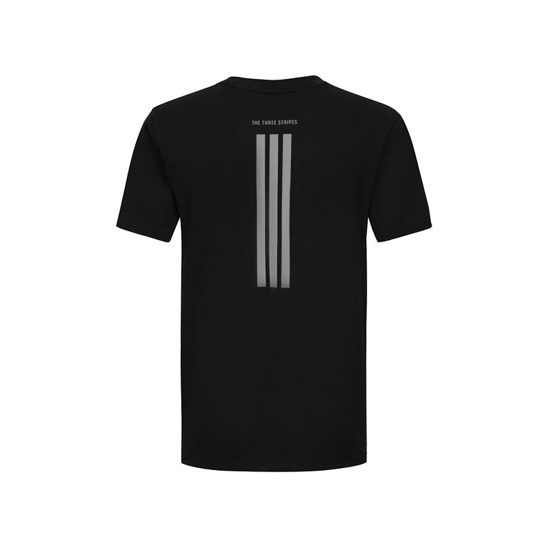 Adidas Classic Three Stripes Quick-Dry T-Shirt Breathable Casual Fashion Trend Sports Crew Neck Short Sleeve Men Tops Black KC3741