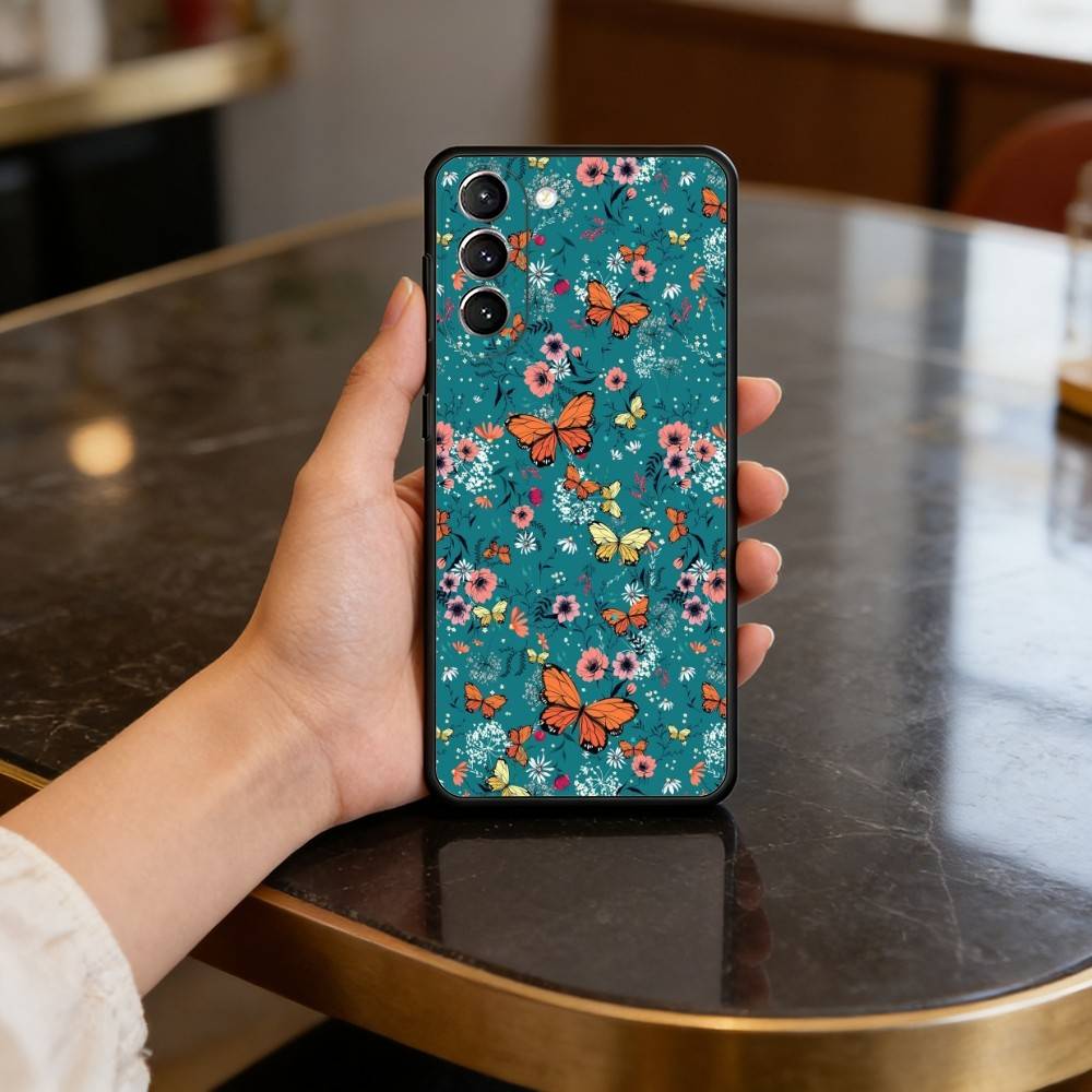 

Spring Iphone Wallpaper Phone Case For Samsung S25,24,23,22,30,21,10,9,Ultra,Plus,Lite,FE,4,5 G Soft Black Case Samsung S225G