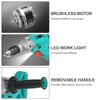 Trapano Elettrico Senza Spazzole 88V 800W 13mm Avvitatore Elettrico Senza Fili Mandrino Autobloccante 1/2" Trapano da Ghiaccio Batteria Li-ion Utensile Elettrico