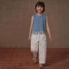 Hacikis Girls' Summer Embroidered Vest, Wide-Leg Denim Pants & Set