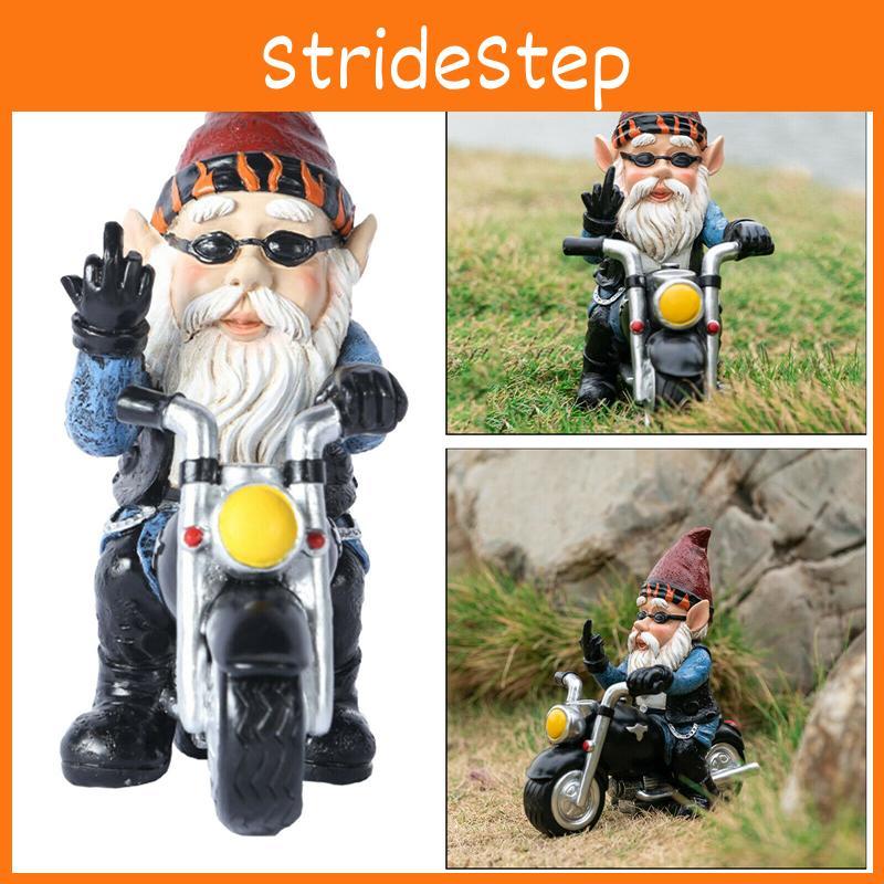 Novelty Garden Gnomes Statues Motorcycle Dwarf  Ornaments Outdoor Decor Naughty