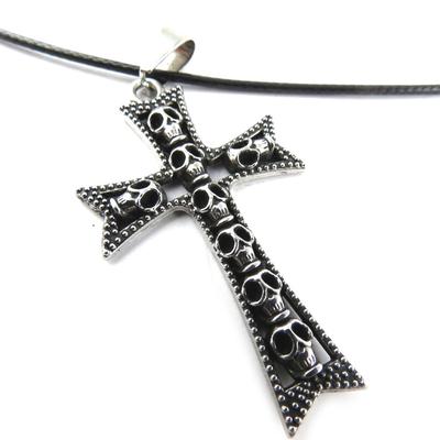 [R8086] - Gothic 'Cross' Necklace - 58x30 Mm