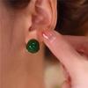 New Type Of Drop-oil Acacia Bean Ball Ear Button Earrings
