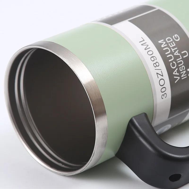 600/890ML stalowy kubek do kawy, termosy próżniowe, kubek termiczny do samochodu, sportowa butelka na wodę, utrzymuje zimno i ciepło, kubek termiczny