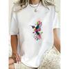 Oversized T Shirt Dress Black Hummingbird And Flowers Print Casual Wear