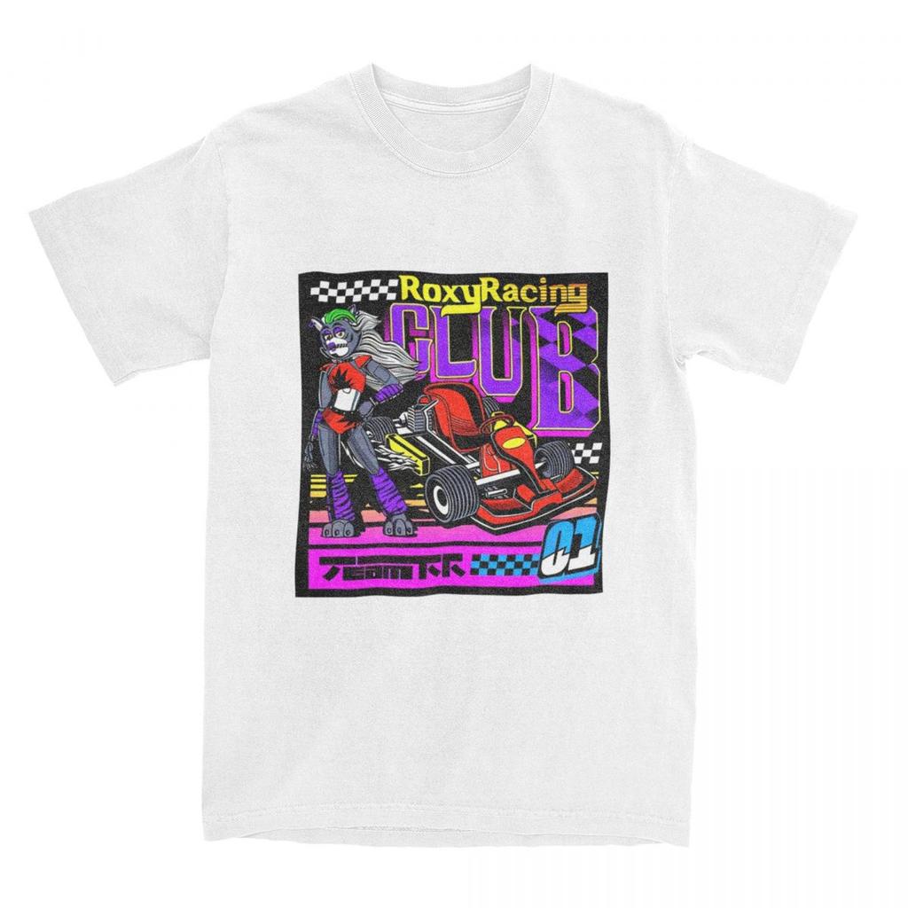 RoxyRacing Club T Shirt Unisex Cotton Tops Leisure FNAF Roxanne Wolf Round Neck Short Sleeve