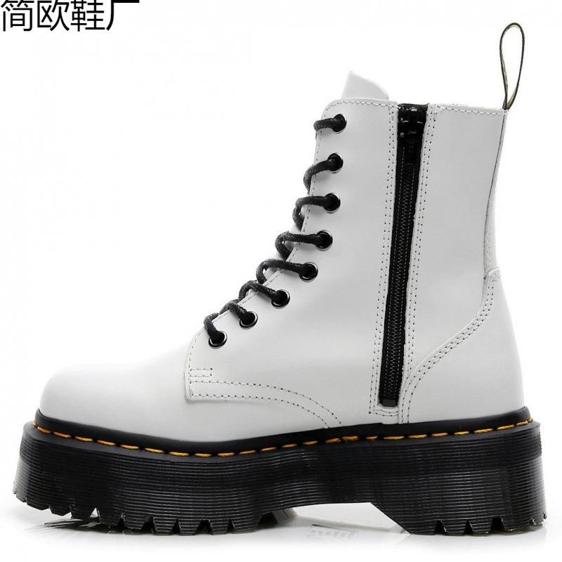 Thick-soled Locomotive Boots, Side Zipper British Women's Short Boots, Muffin Bottom