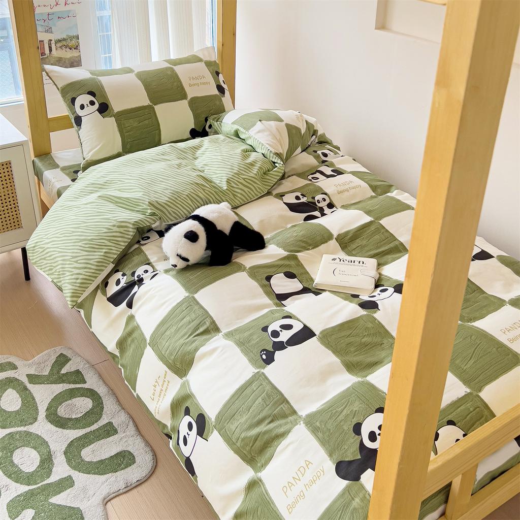 K pop Style Back-to-School Pink Bedding Set Twin Full Queen Size Bed Girls Floral Bed Flat Sheet Pillowcase Kawaii Home Textile