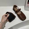 Women's Soft Bottom Mary Jane Sandals Summer Hollow out Flat Ballet Style Shoes Korean Style Solid Color Slip-On Single Shoes