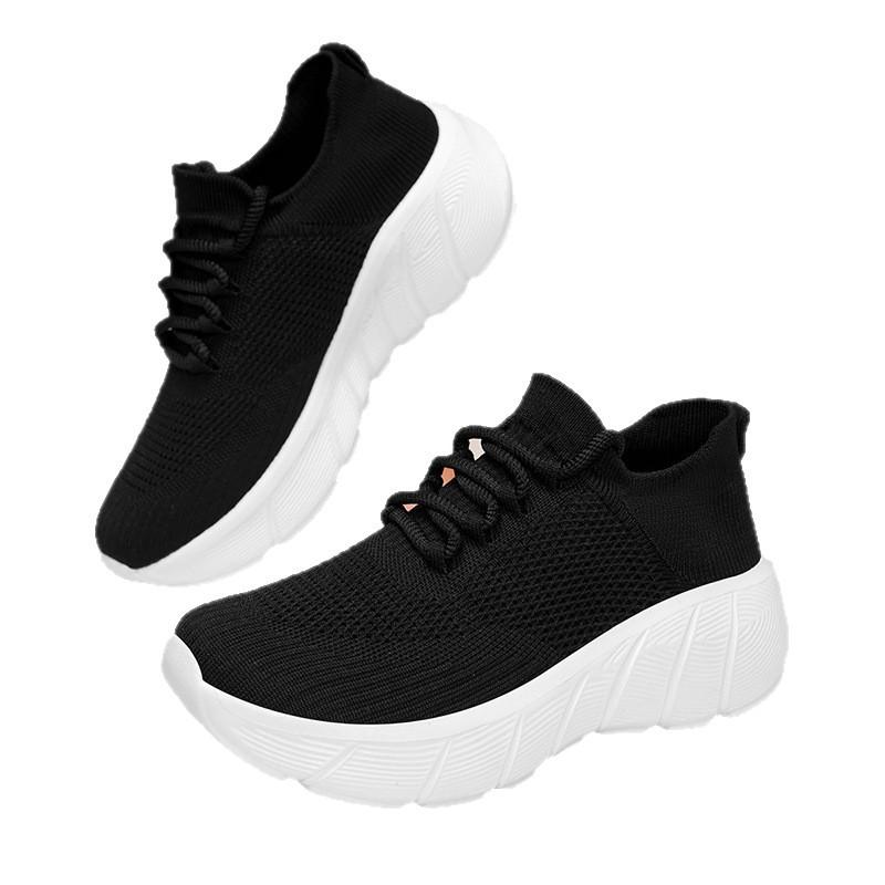 New casual single shoes large size soft sole breathable sports breathable shoes medium and low top socks shoes