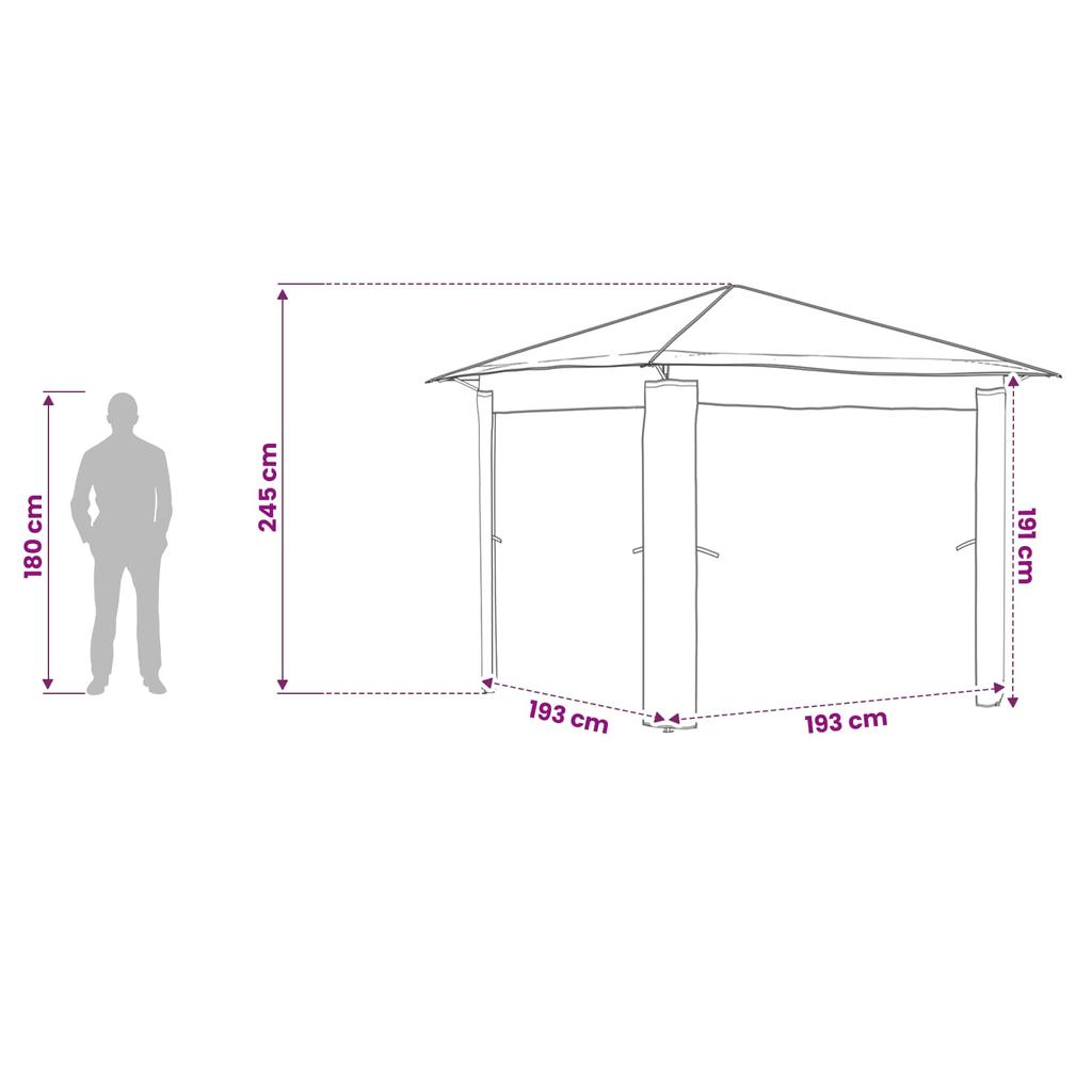 Gazebo Without Side Wall 2.6 X 2.6 M Cream and Brown