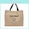New Arrival Canvas Women's Tote Bag Large Capacity Sweet And Fresh Style Soft Bear Pattern Shopping Handbag Shoulder Bag