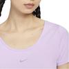 Nike One Classic Solid Color Round Neck Short Crop Quick-Dry Twist Short Sleeve T-Shirt Women Tops Lilac Red FN2852-512