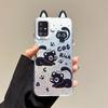 KEYSION Cute Ear Cartoon Case for Samsung A51 4G A31 with Lanyard Soft Silicone+PC Shockproof Phone Cover for Galaxy A31 A51 4G