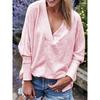 BITCED Camicette e camicie da donna con scollo a V, maniche lunghe, stampa tinta unita casual alla moda