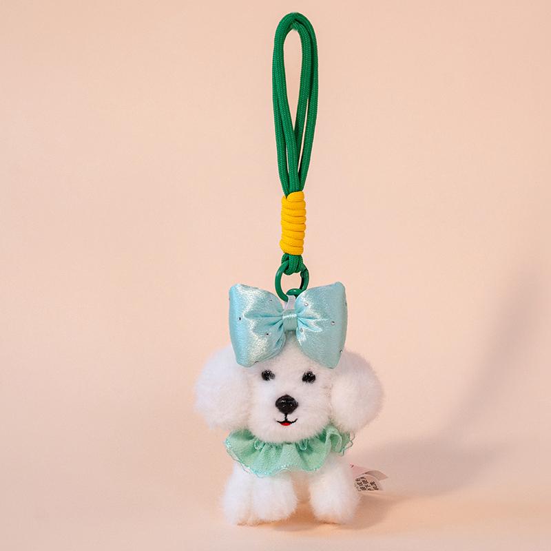 13cm Creative Realistic Teddy Dog Plush Pendant Lucky Simulation Dog Plush Toys Handmade Key Chain Toy Plush Stuffed Animals