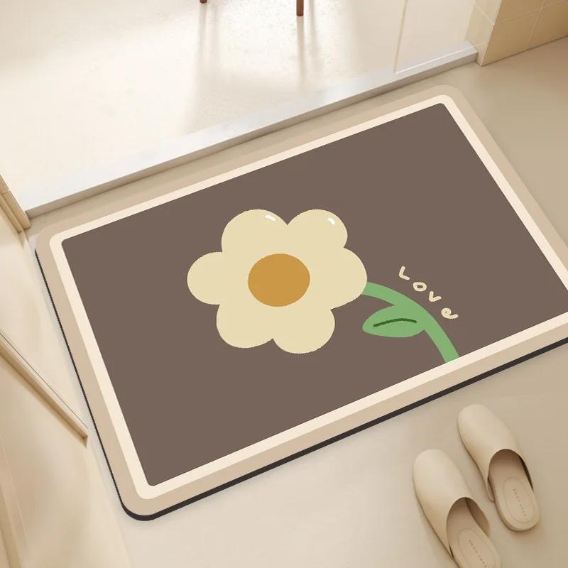 

Коврик для пола перед дверью туалета Диатомовая грязь Абсорбирующий Нескользящий коврик Ковер для туалета Коврик для пола в ванной Силиконовый коврик для двери Бытовой 40x60cm