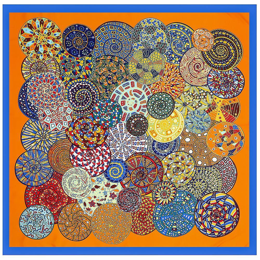 130cm Luxury Brand Welkin Snail Print Silk Scarf For Women Headband High Quality Large Square Scarves Female Twill Shawls