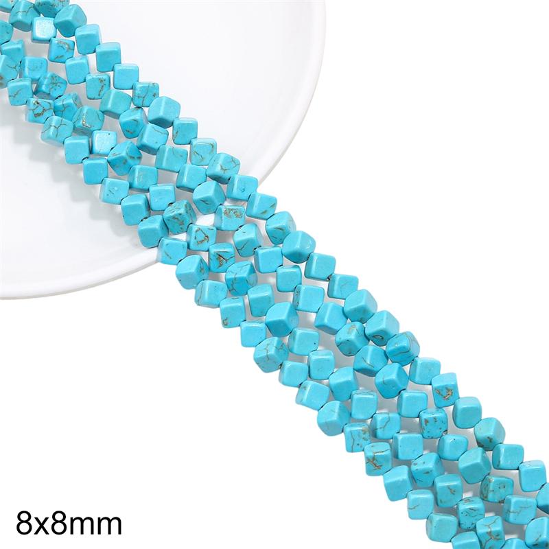 1 Strand 38CM Blue Turquoises Stone Chain Charm Beads Chain DIY Bracelet Necklace Jewelry Making
