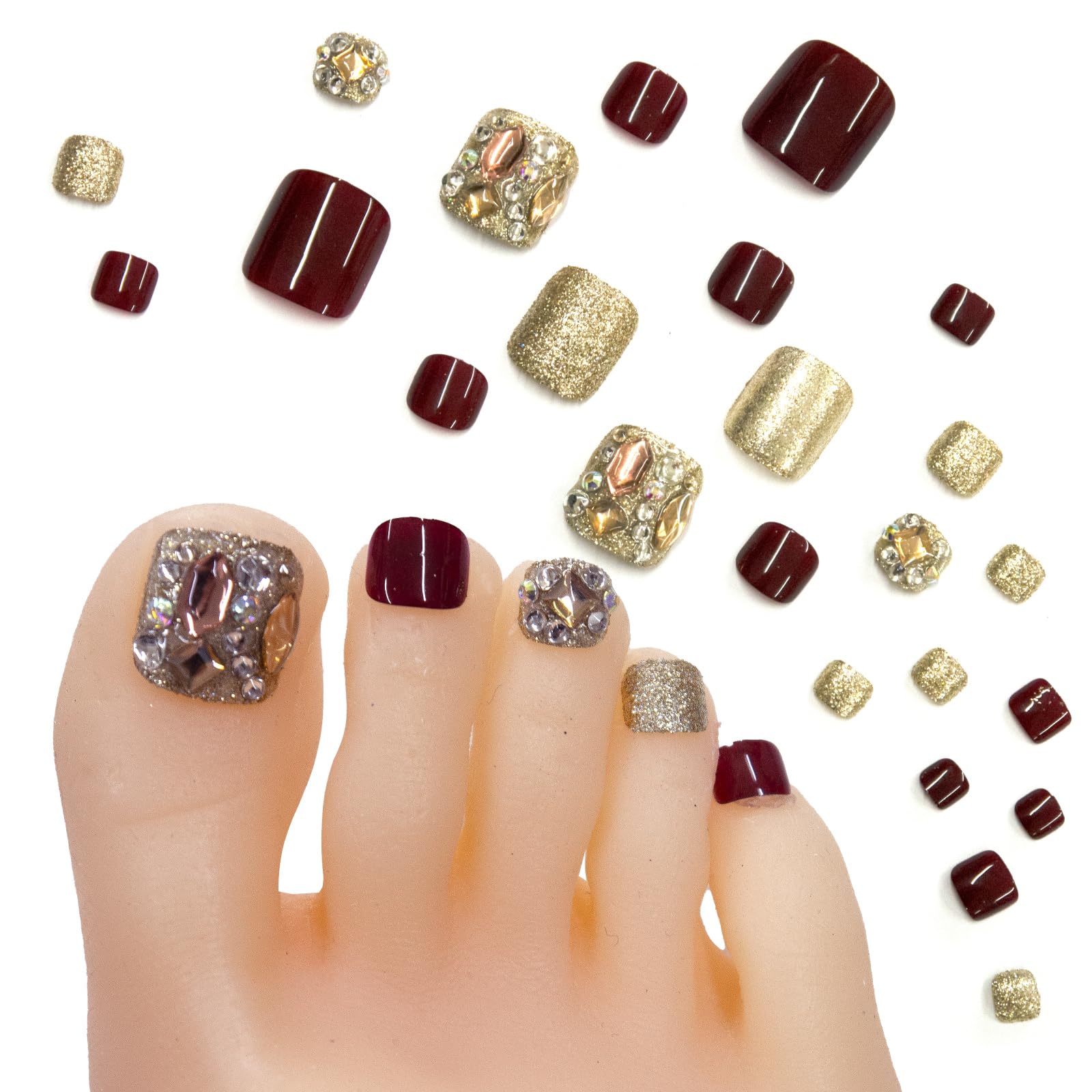 

NailRecipe Nail 24 шт. Бижутерия Накладные ногти для большого пальца Многоразовые гелевые ногти Летние ногти для совершеннолетия Легко для ног x (Рецепт для ногтей) Советы, Ноги,