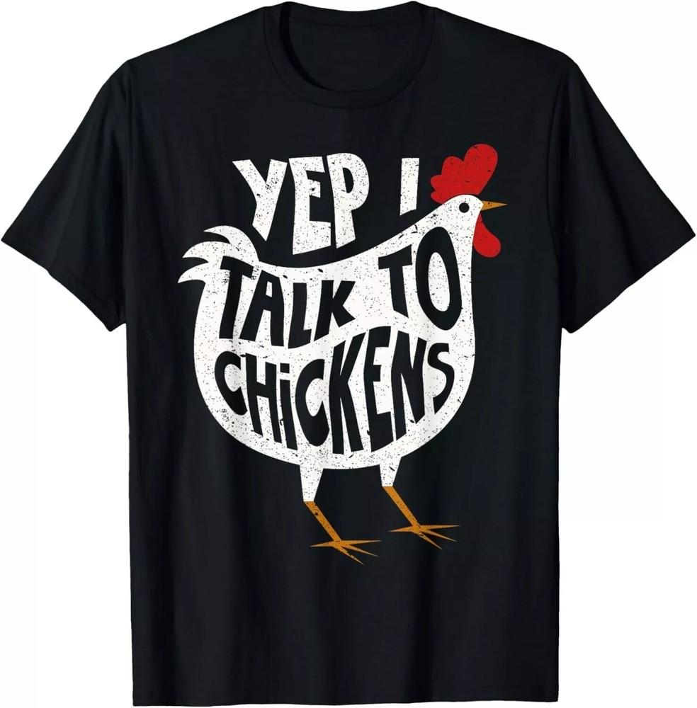 2025/Yep I Talk To Chickens Shirt _ Cute Chicken Buffs Tee Gifts Gift Unisex T-S Unisex T-Shirt S