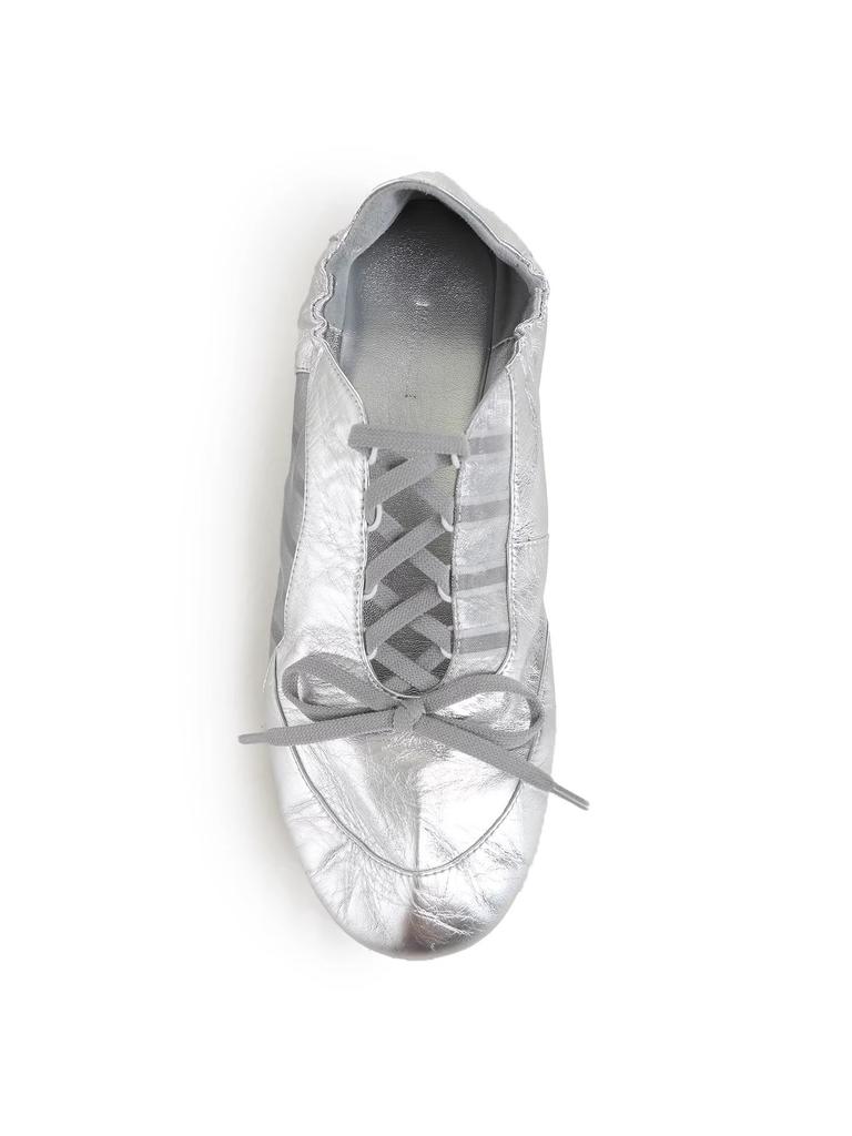 Niche design ballet comfortable training shoes 2025 summer bow flat bottom splicing lace casual single shoes women