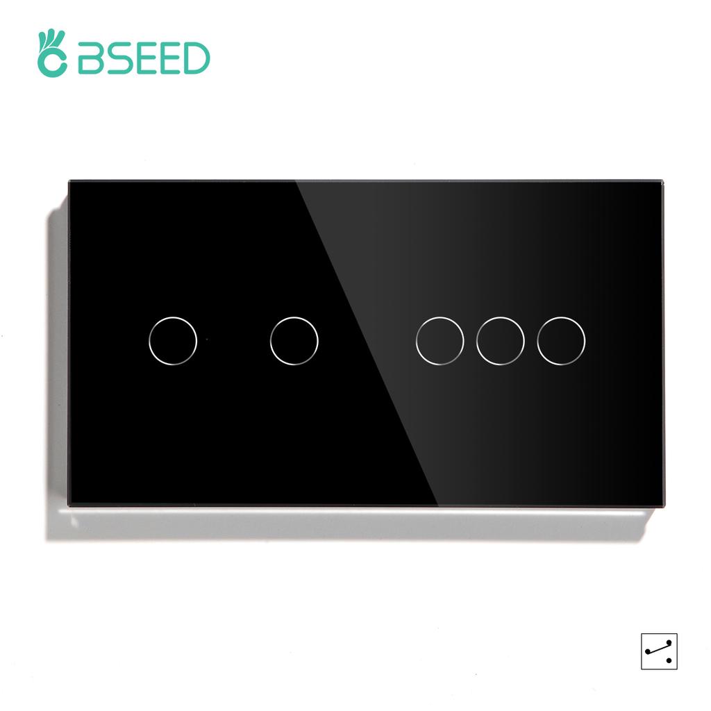 BSEED 1/2/3Gang Single Wall Touch Switches Double Triple Light Switches 1/2/3Way Multiple Control For Stairs Bedroom EU Standard