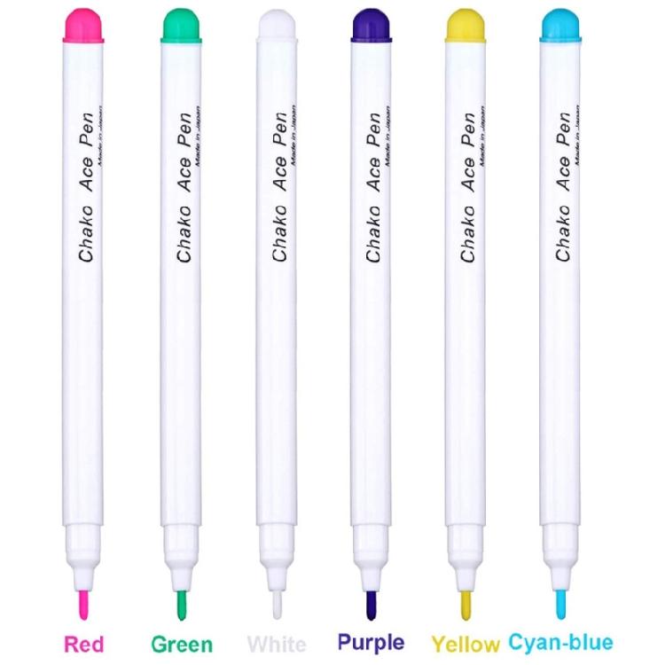 Juego de 6 Marcadores de Tela Solubles en Agua 6 Colores Marcador Mágico Marcador Borrable con Agua para Bordado Acolchado Costura