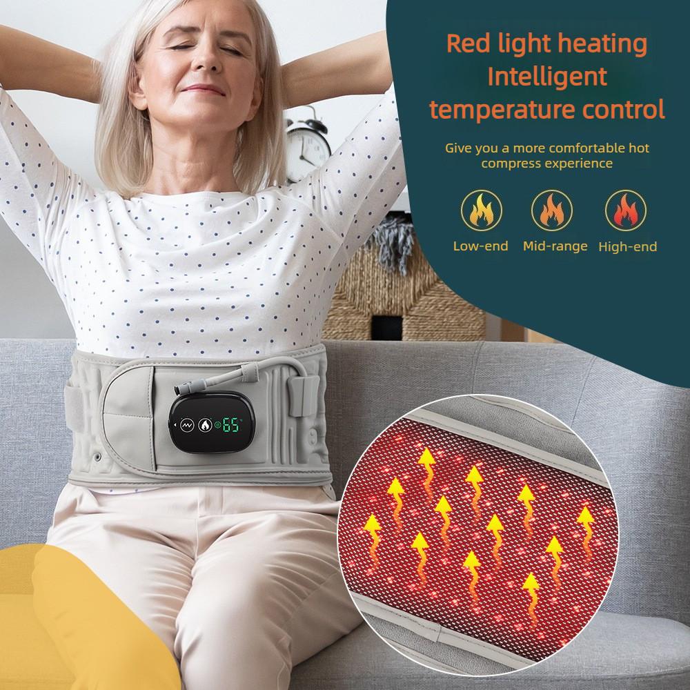 Inflatable Heating Massage Belt Intelligent Temperature Control Electric Waist Massager Hot Compress Lumbar Spine Therapy Device
