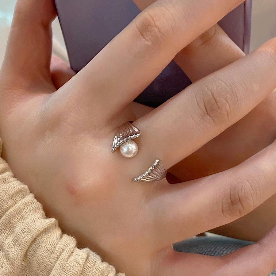 925 Sterlingsilber Unregelmäßiger Edelstein Damen Luxus Zeigefingerring - Nicht Verblassend, Verstellbar, Leichtes Nischendesign.