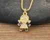 Nidin New Boy/Girl Pendant Choker Jewelry Zircon Necklaces Accessories For Mom Kids Parent-child  Anniversary Gifts Wholesale