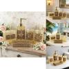 Contemporary Glass Soap Dispenser And Toothbrush Container With Elegant Finish For Bathroom Decor