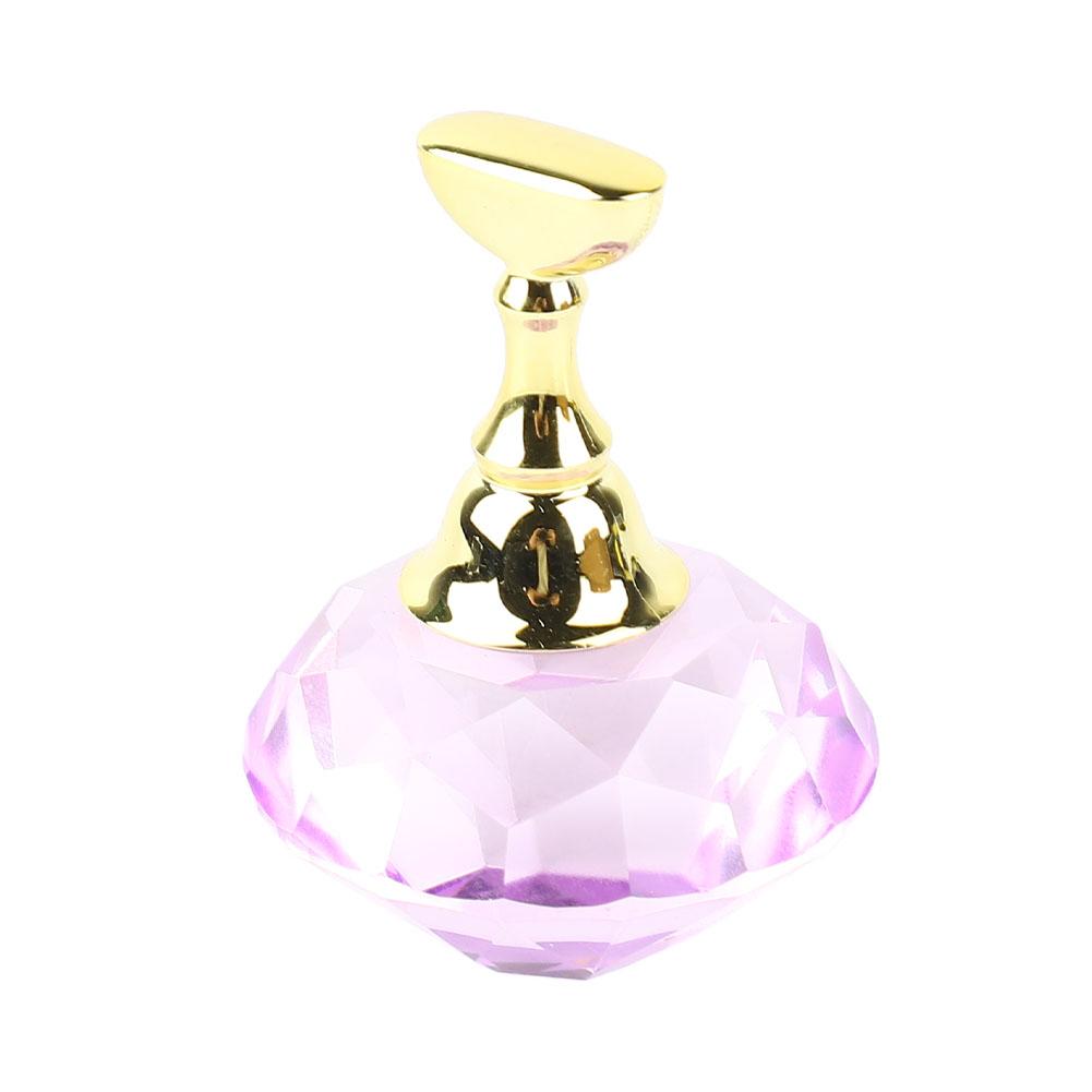 Magnetic Nail Art Display Stand Holder Nail Tips Practice Train Stand Crystal Base (Purple)