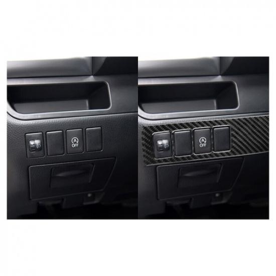Carbon Fiber Car Headlight Switch Adjust Panel Cover For Toyota Highlander 15-18