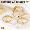 Set of 3 Chunky Gold Bangles for Women 14K Gold Plated Trendy Wide Open Bangle with Hinge Delicate Minimalist Jewellery Gifts