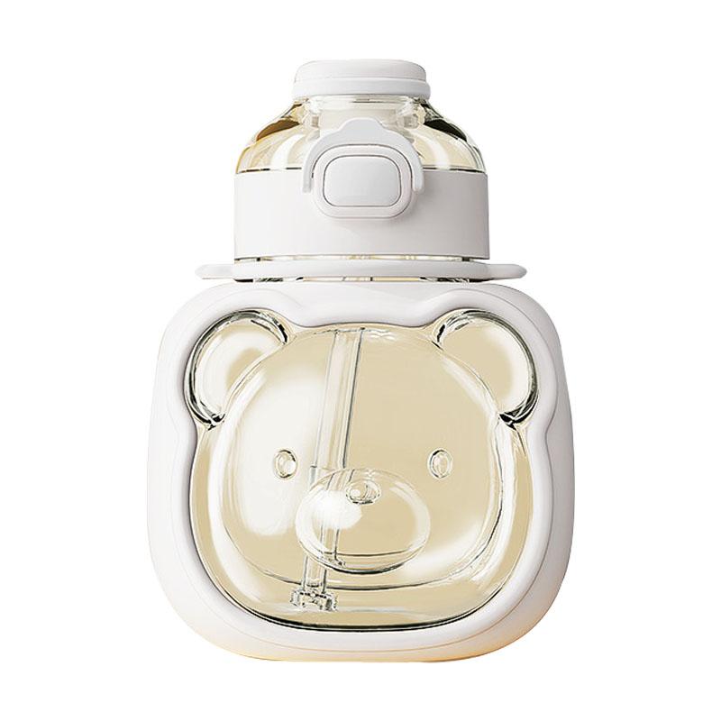 

Кружка для воды с большим животом, нетоксичная, без запаха, милый дизайн, герметичная, бутылка для воды с соломинкой и ремешком для White