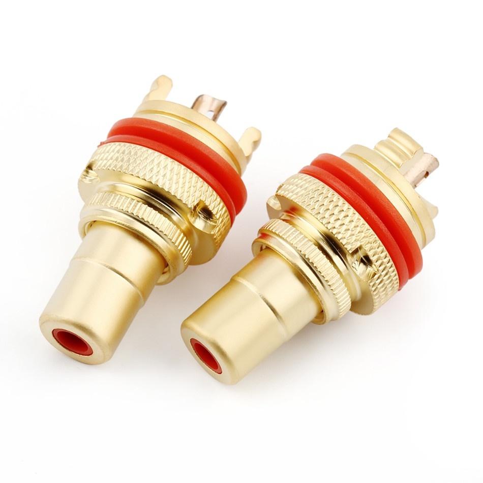 Audiophile RCA Jack Plug Copper Rhodium/Gold Plated CMC RCA Socket for Speakers Terminals Audio Wire Connectors Panel RCA Female